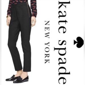 Kate Spade Black Blaze A Trail High Rise Trouser Pants 8